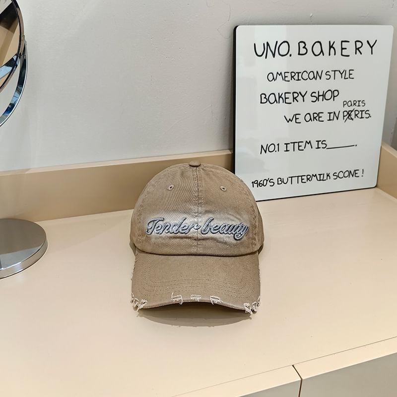 Baseball Distressed Embroidered Cap Lettering