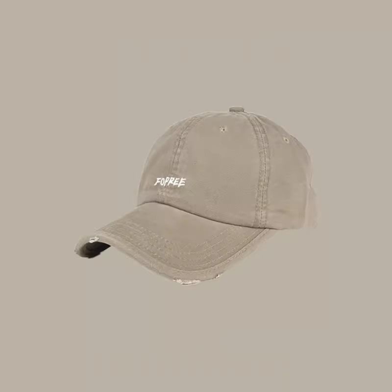 Distressed Lettering Cap Embroidered Baseball