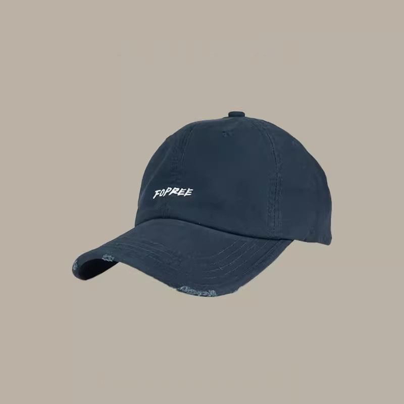 Distressed Lettering Cap Embroidered Baseball