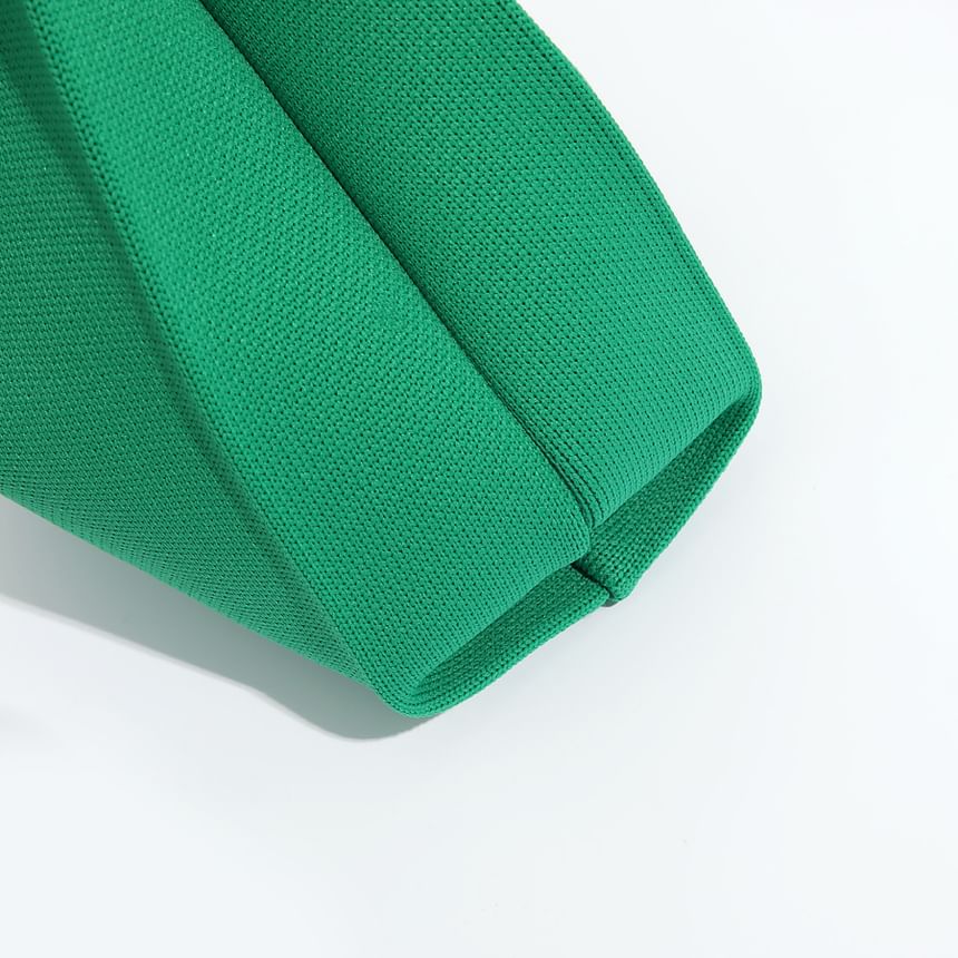 Tote Applique Lettering Bag Knit