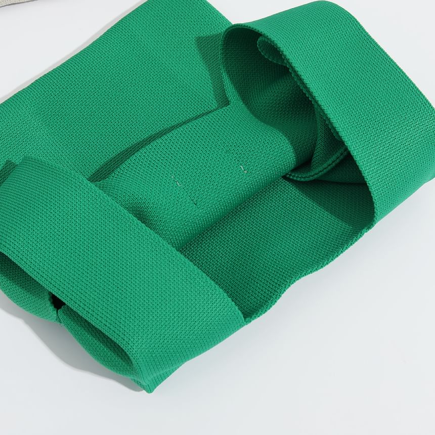 Tote Applique Lettering Bag Knit