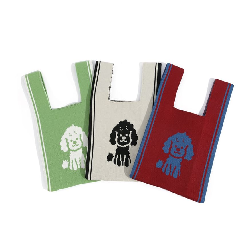 Dog Knit Bag Tote Jacquard