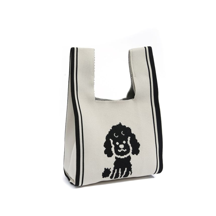 Dog Knit Bag Tote Jacquard