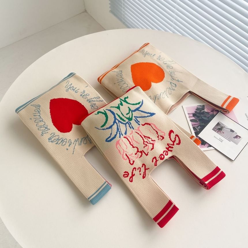 Tote Knit Bag Patterned