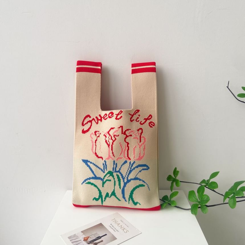 Tote Knit Bag Patterned