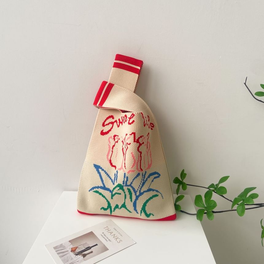 Tote Knit Bag Patterned