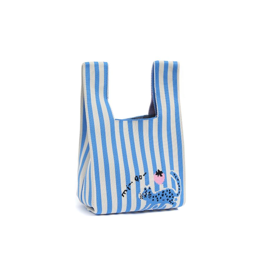 Knit Cat Bag Tote Jacquard