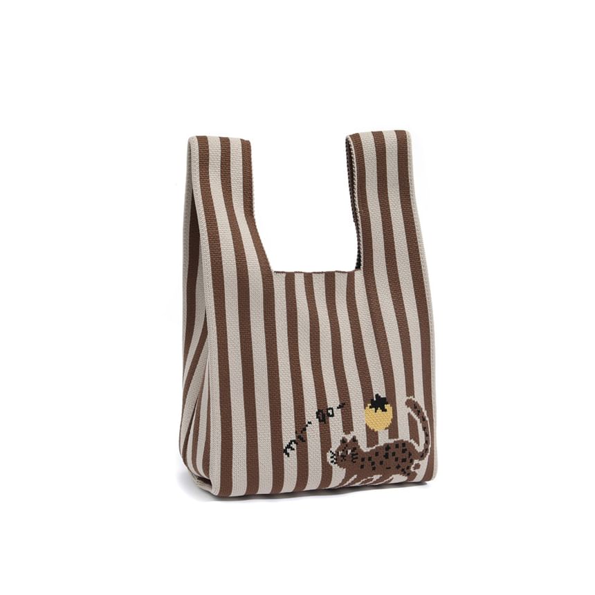 Knit Cat Bag Tote Jacquard