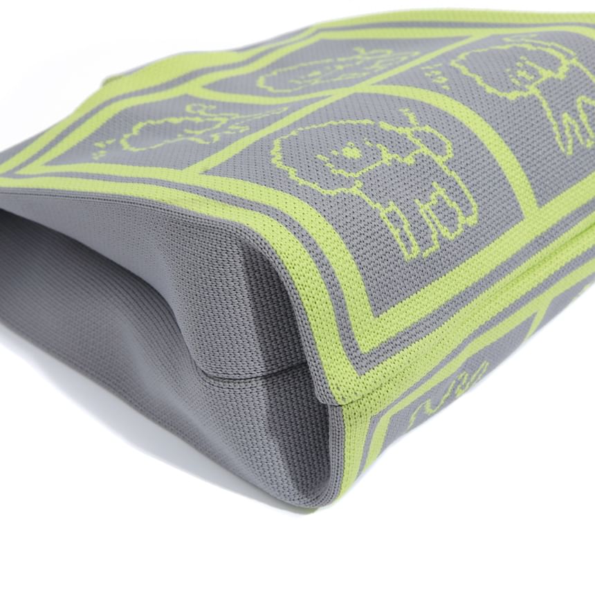 Jacquard Tote Dog Knit Bag