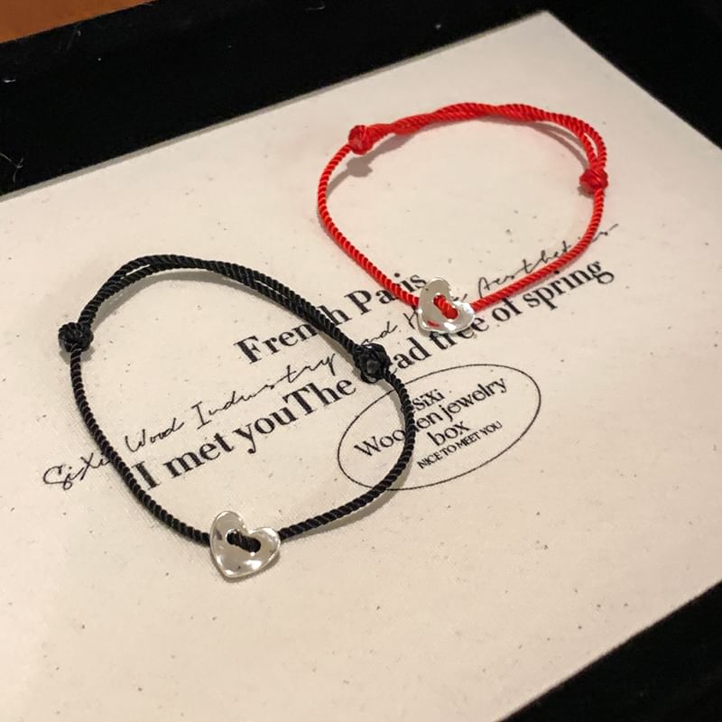 Alloy String Bracelet Heart