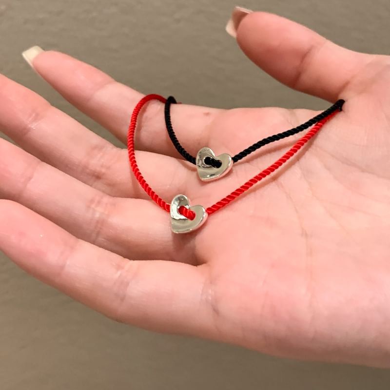 Alloy String Bracelet Heart