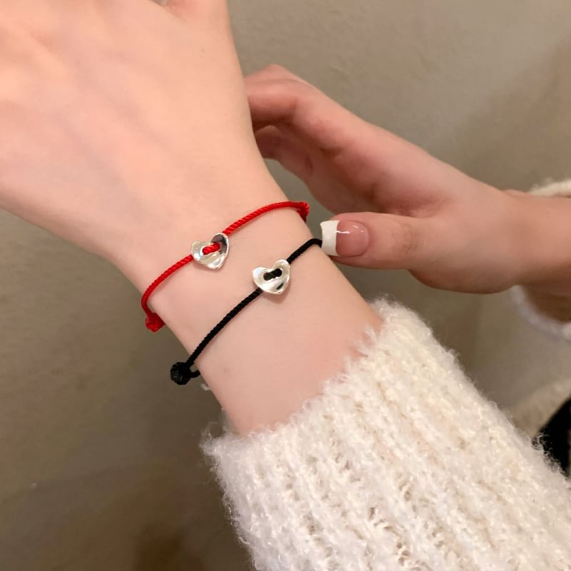 Alloy String Bracelet Heart