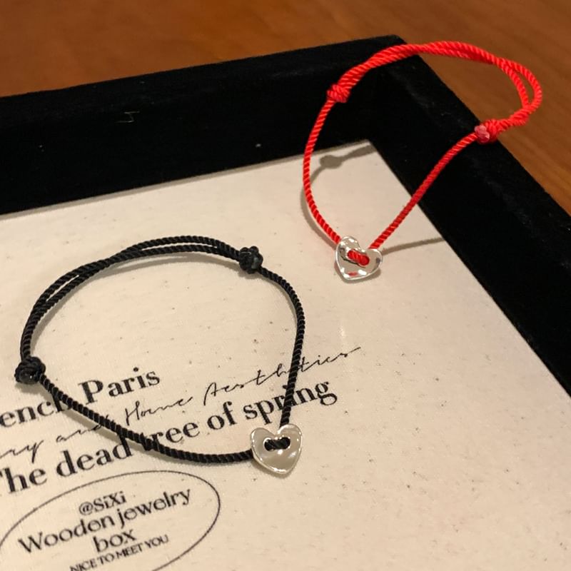 Alloy String Bracelet Heart