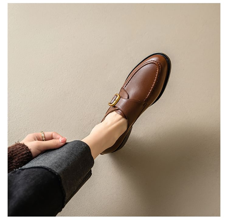 Leather Strap Faux Shoes Monk