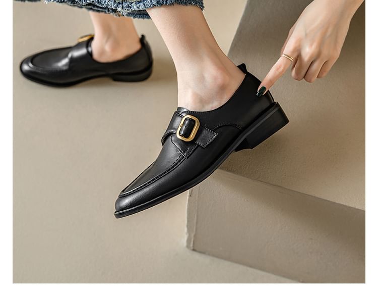 Leather Strap Faux Shoes Monk