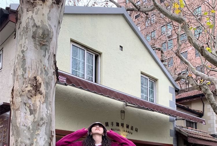 Cable Knit Cardigan Button-Up Plain