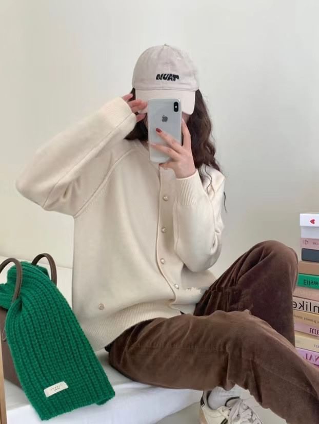 Plain Cardigan Button-Up