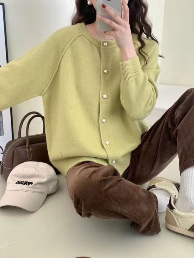 Plain Cardigan Button-Up