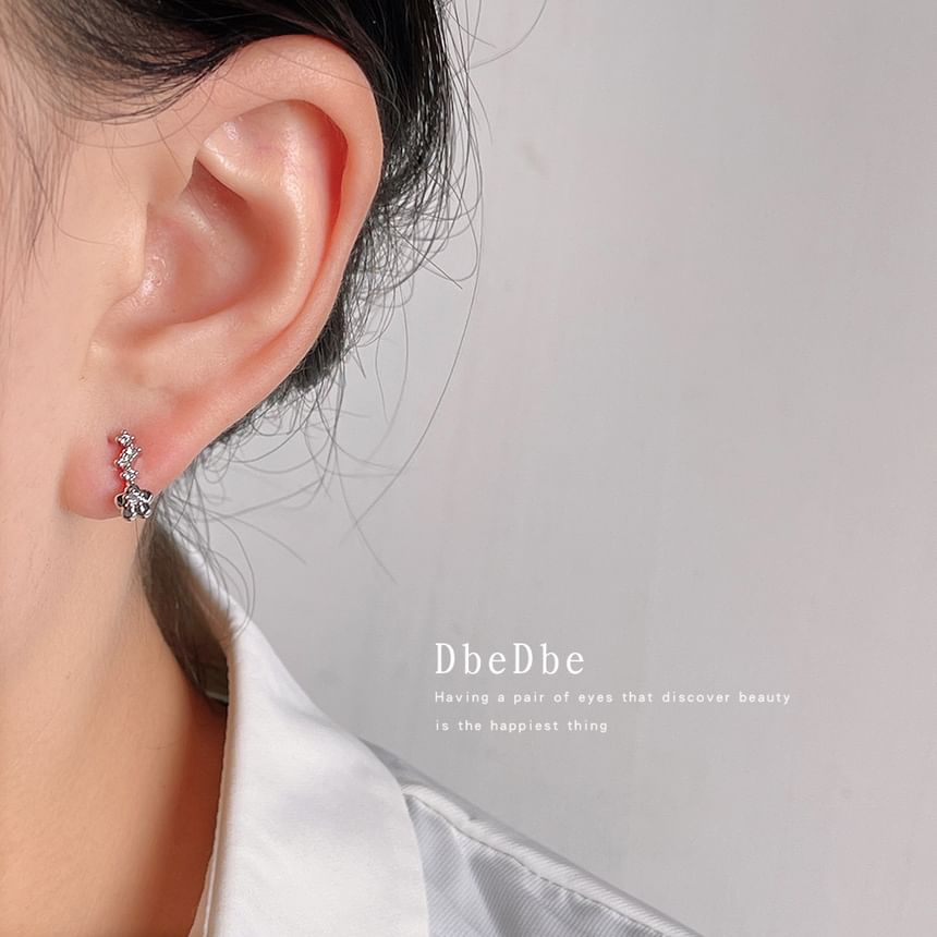 Cuff Ear Alloy Rhinestone Floral