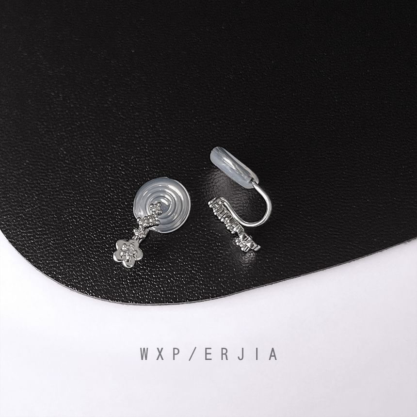 Cuff Ear Alloy Rhinestone Floral