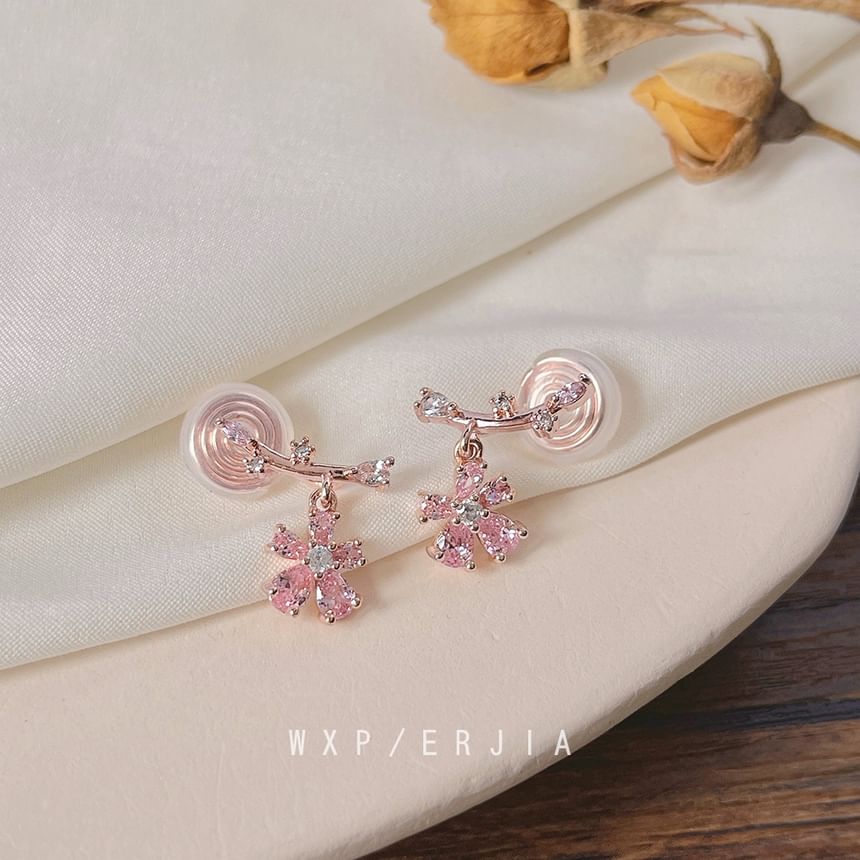 Floral Alloy Ear Rhinestone Cuff