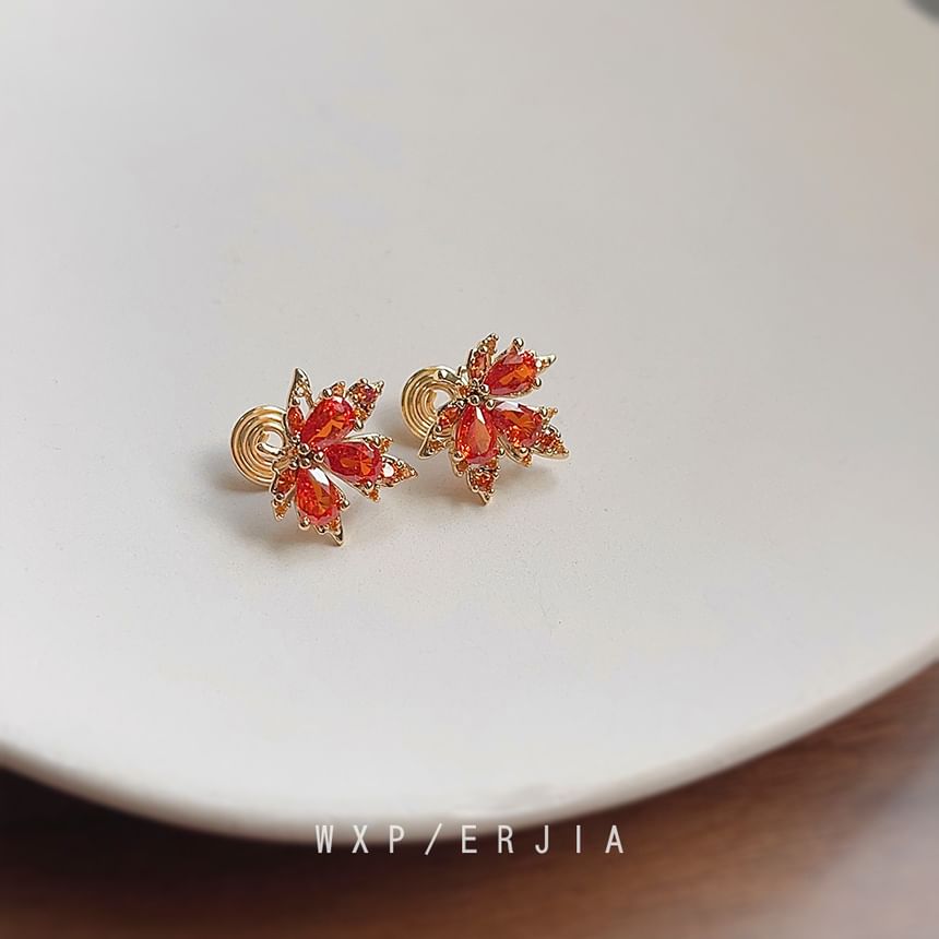 Leaf Alloy Cuff Ear Rhinestone