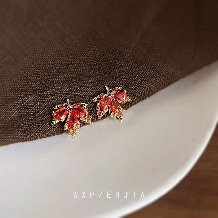 Leaf Alloy Cuff Ear Rhinestone