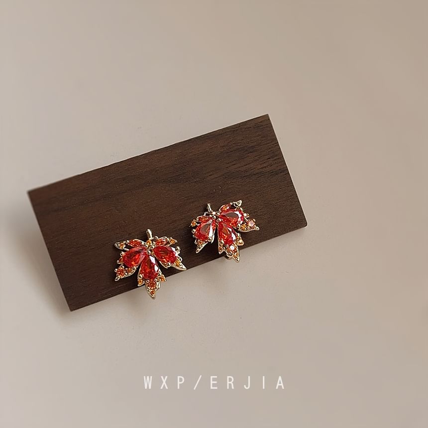 Leaf Alloy Cuff Ear Rhinestone