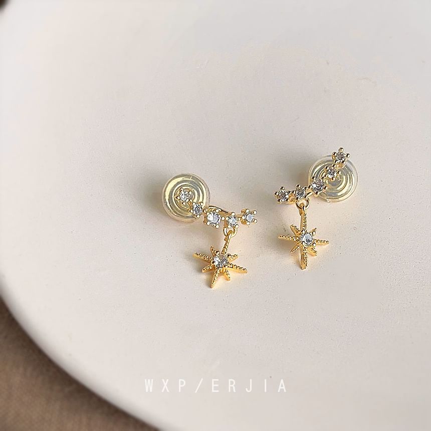 Cuff Drop Rhinestone Star Alloy Earring