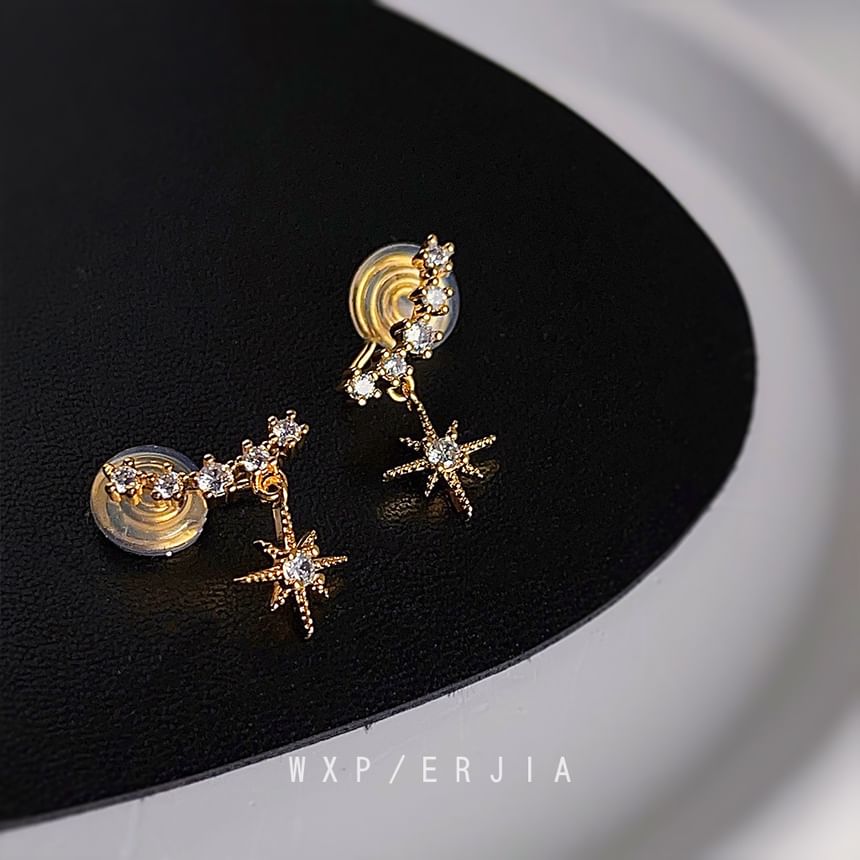 Cuff Drop Rhinestone Star Alloy Earring