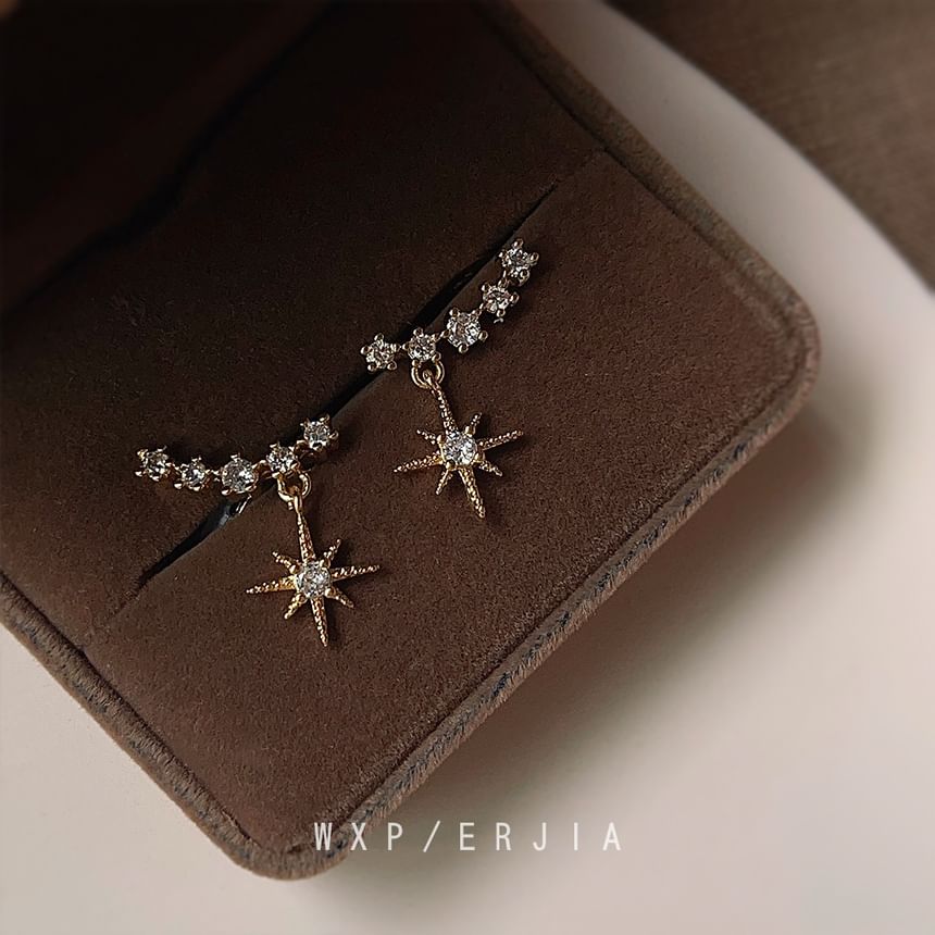 Cuff Drop Rhinestone Star Alloy Earring