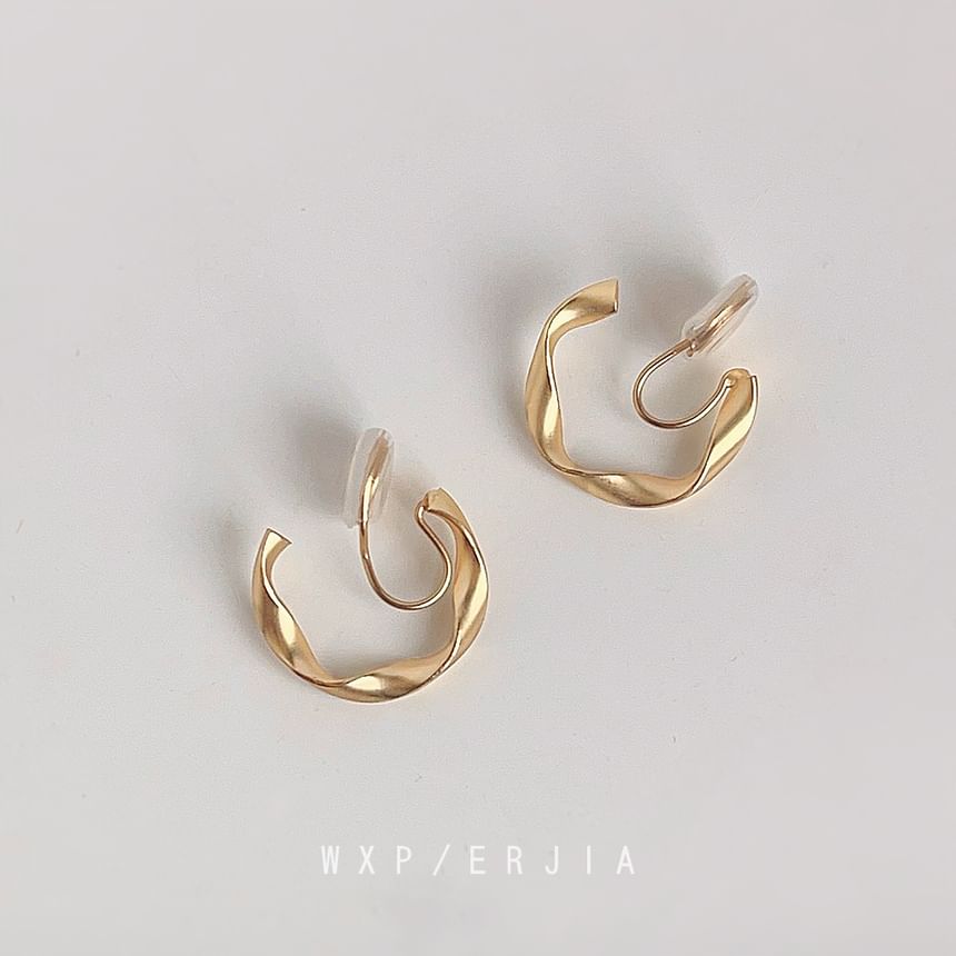 Twisted Hoop Earring Cuff Open Alloy