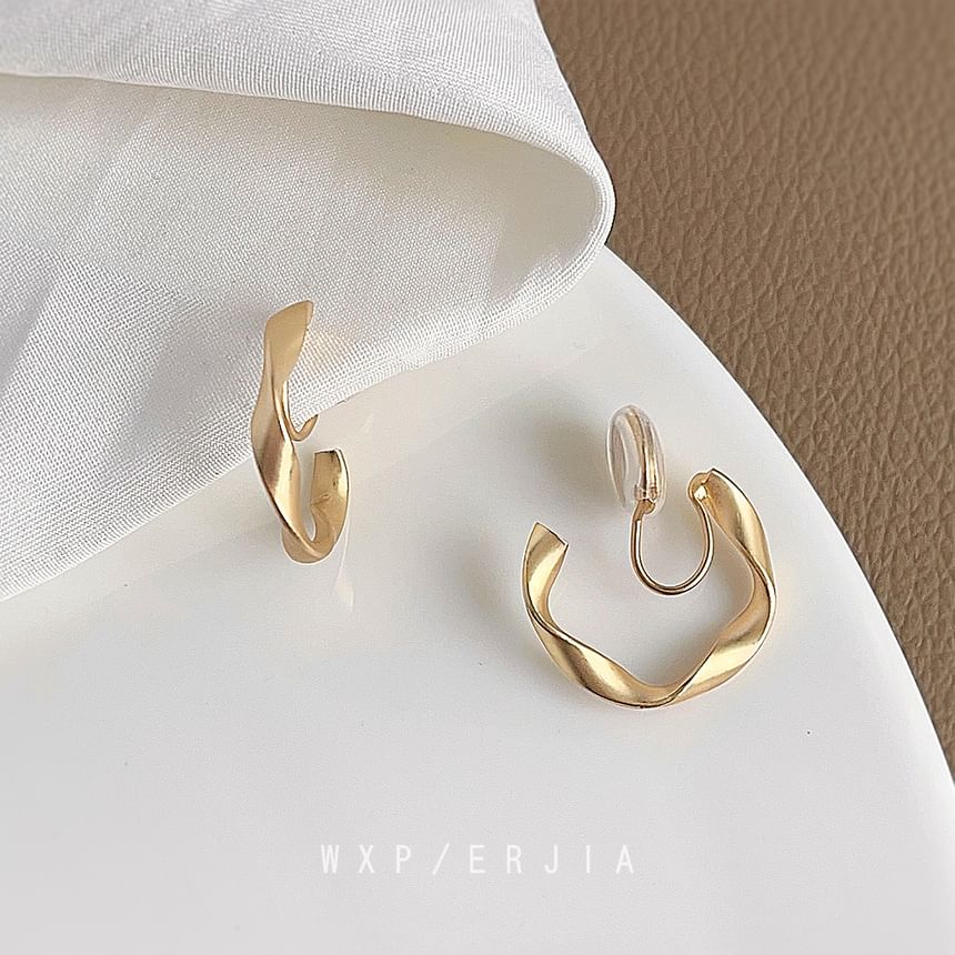 Twisted Hoop Earring Cuff Open Alloy