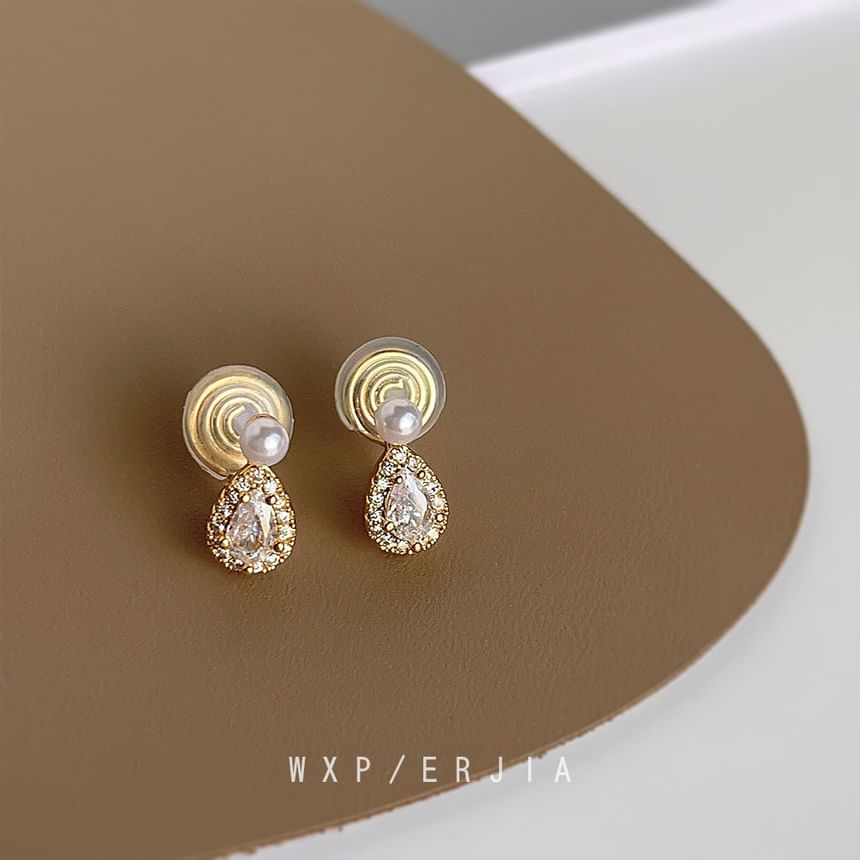 Cuff Pearl Rhinestone Ear Faux Droplet Alloy
