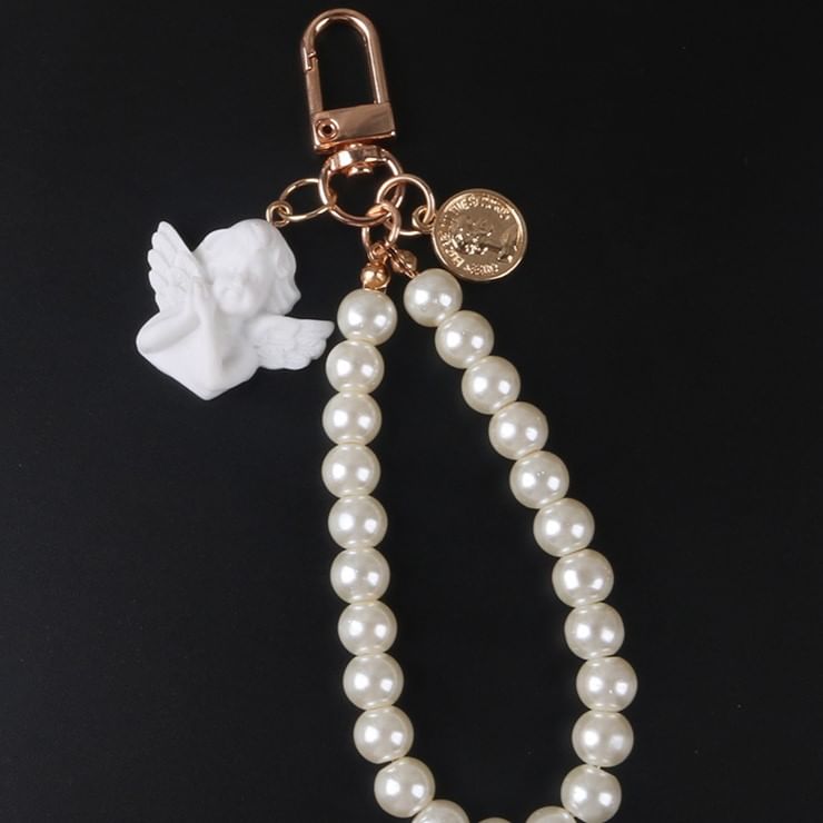 Angel Faux Alloy / Faux Pearl Bag Charm Keyring (Various Designs)