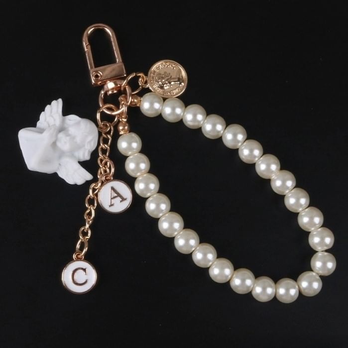 Angel Faux Alloy / Faux Pearl Bag Charm Keyring (Various Designs)