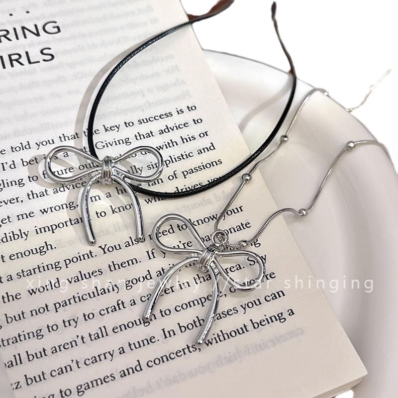 Pendant Necklace Cord Bow