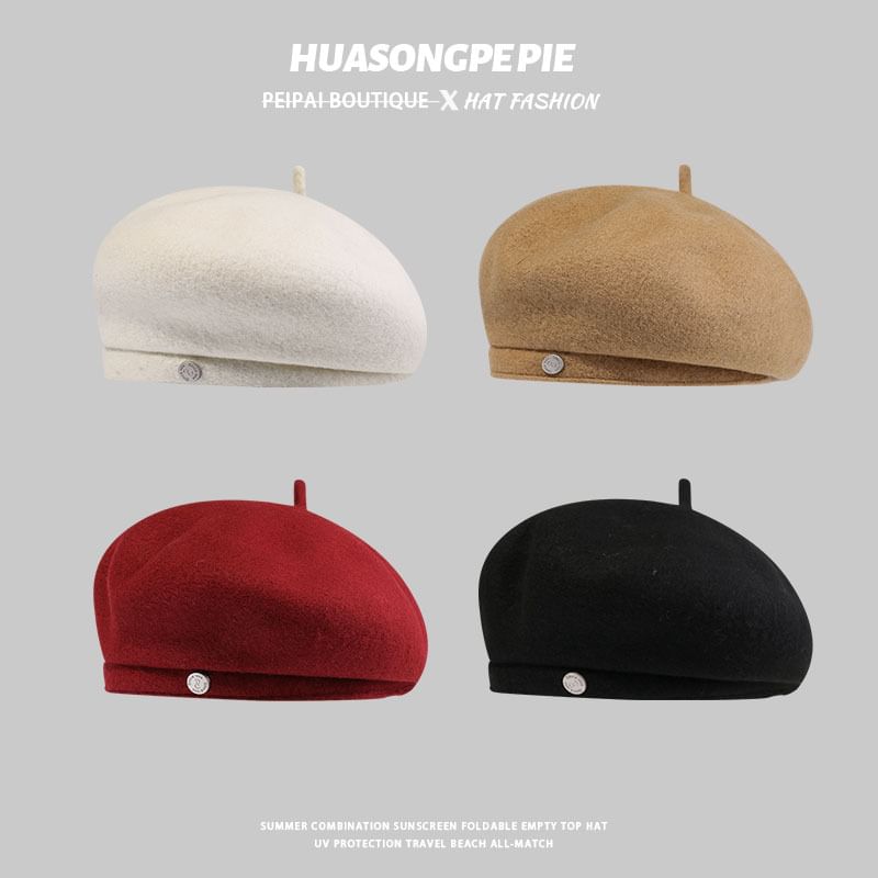 Disc Hat Metal Wool Beret