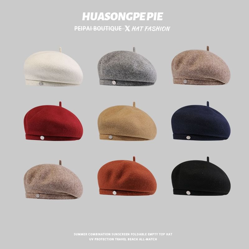 Disc Hat Metal Wool Beret