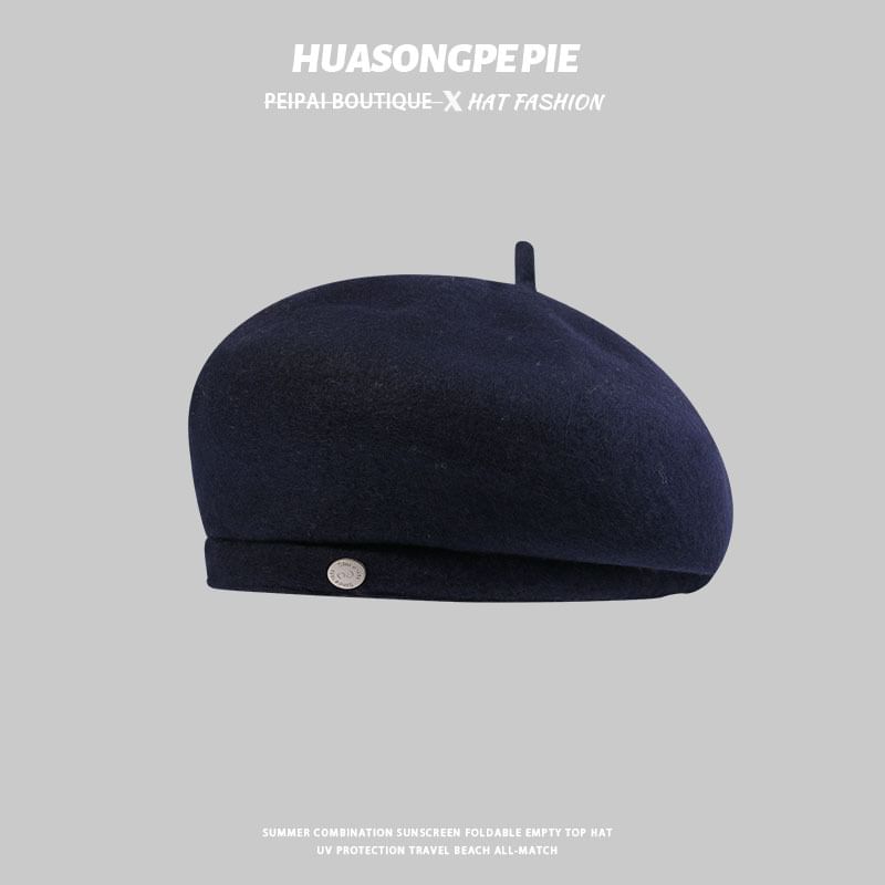 Disc Hat Metal Wool Beret