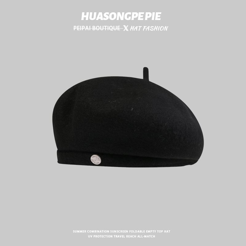 Disc Hat Metal Wool Beret