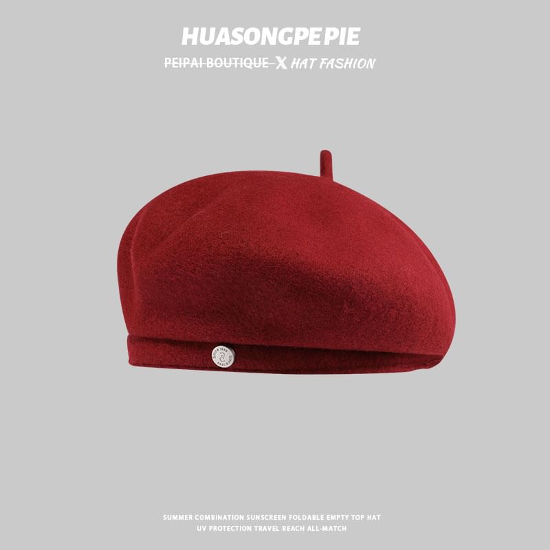 Disc Hat Metal Wool Beret