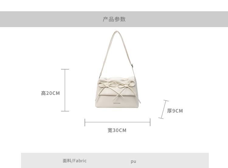 Bow Shoulder Leather Faux Bag