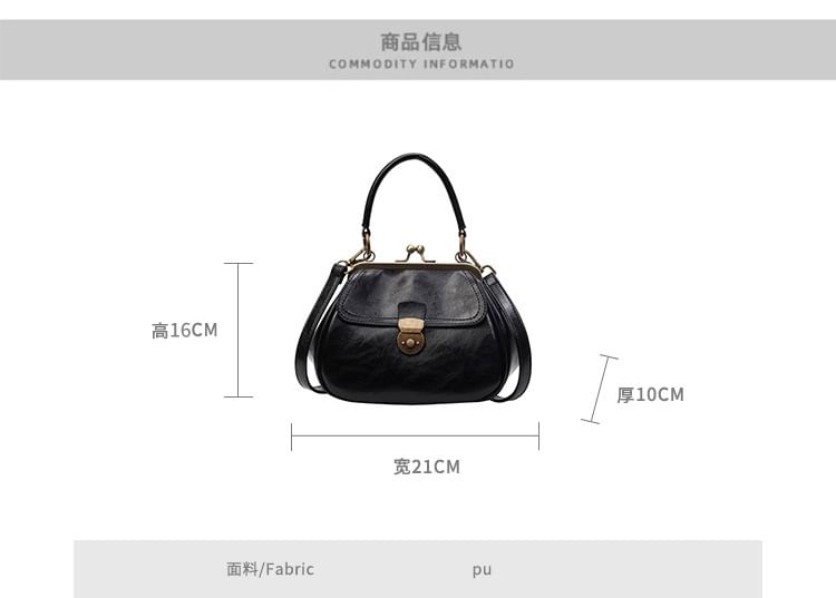 Crossbody Leather Faux Bag Clasped