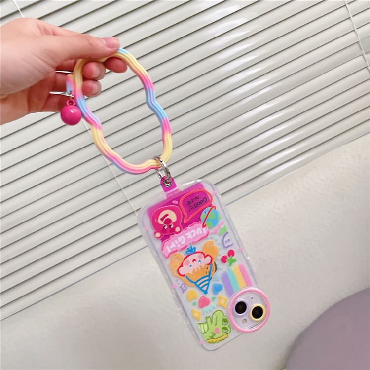Hoop Lanyard with Wavy Strap Phone Pad