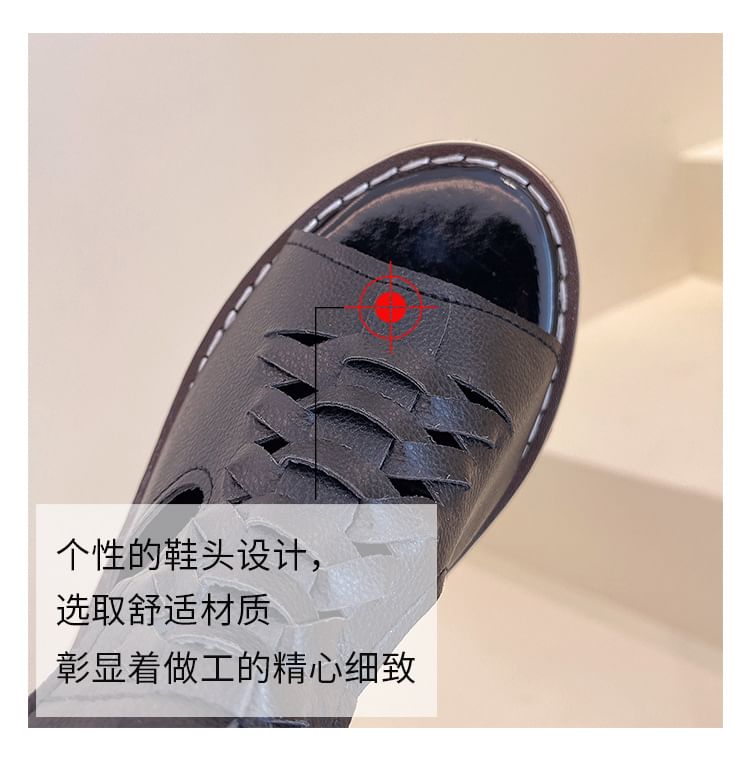 Cutout Buckled Heel Sandals Chunky