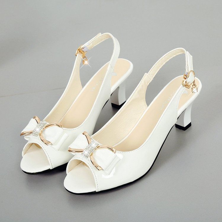 Sandals Heel BOw Slingback Chunky