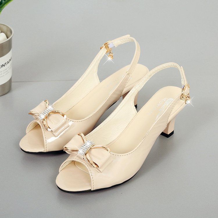 Sandals Heel BOw Slingback Chunky
