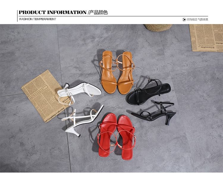 Sandals Strap High Ankle Heel