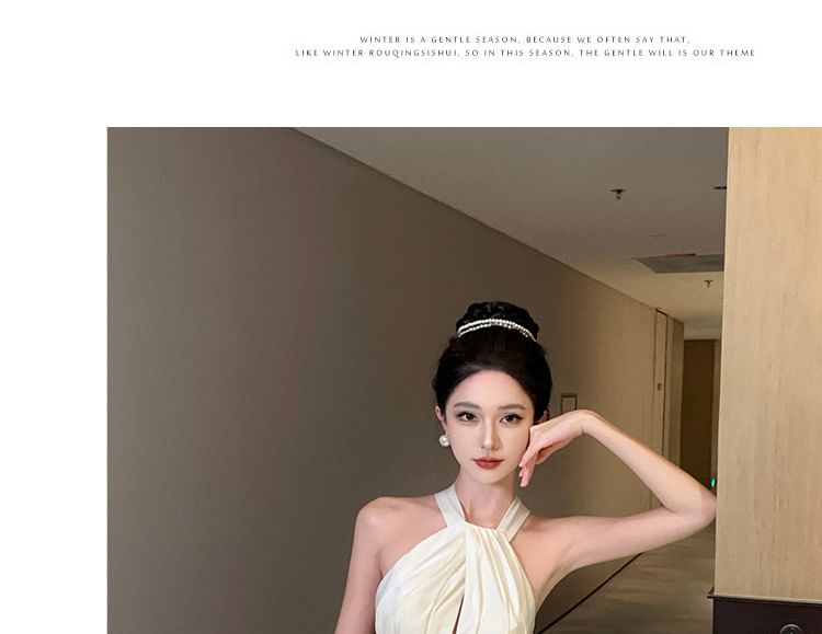 A-Line Cutout Dress Plain Maxi Sleeveless